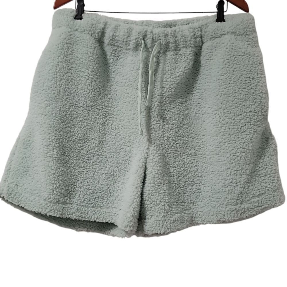 ASOS DESIGN oversized shorts in teddy borg in mint green